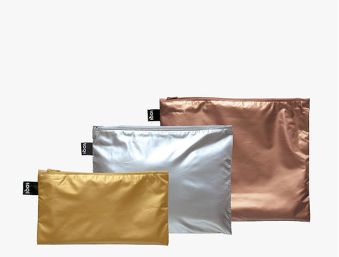 Metallic Pouches - Set of 3