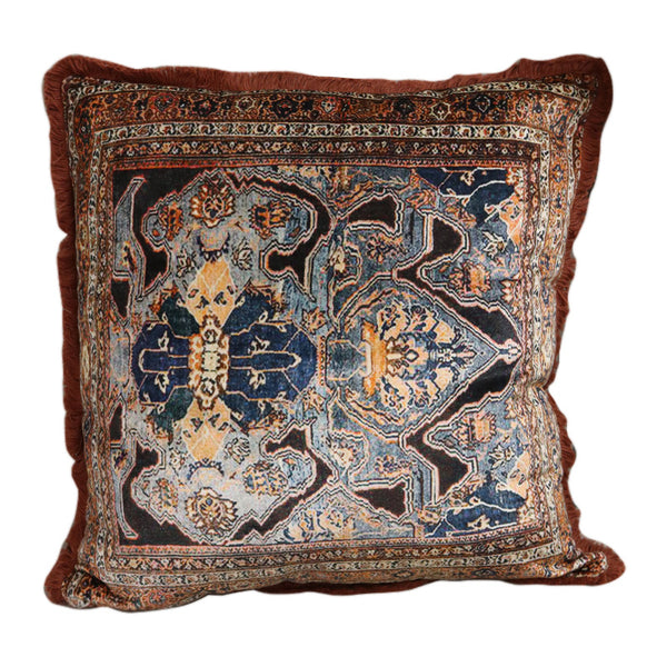 Carpet Cushion - Navy + Rust