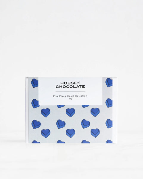 House of Chocolate Five Piece Heart Selection - Blue