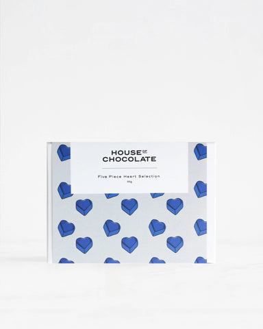 House of Chocolate Five Piece Heart Selection - Blue