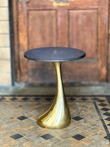 Lette Side Table - Granite and Gold