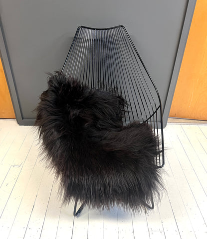 Icelandic sheepskin - Natural Black/Brown Large