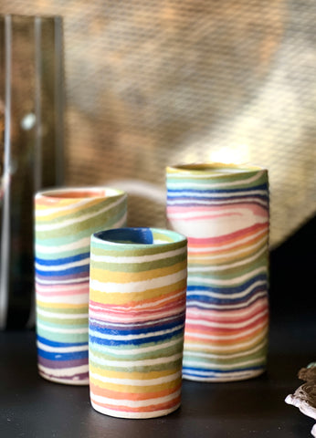 Mystery Creek Nerikomi Vase - Rainbow Medium