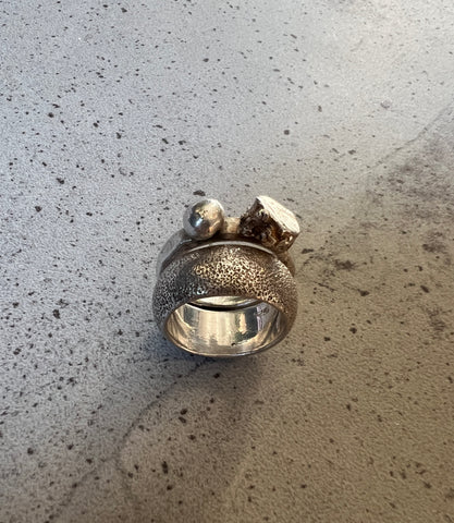 Double Textured Ring Set - Set of 2