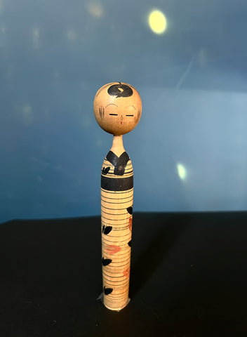 Vintage Kokeshi - Tall Black Stripe