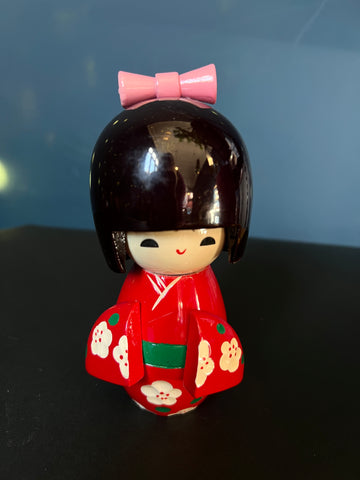 Vintage Kokeshi - Red Girl