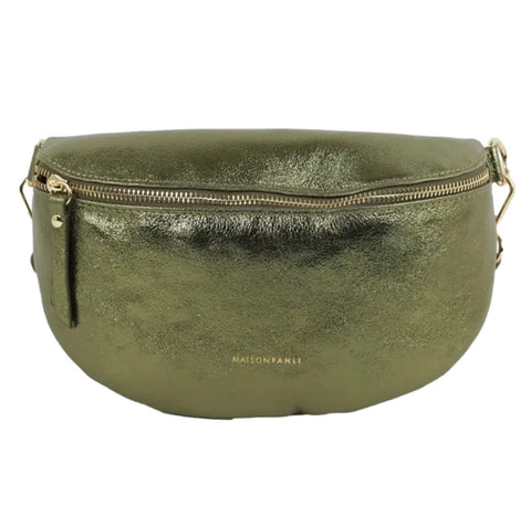 Metallic Leather Bum Bag - Khaki (Coming Soon)