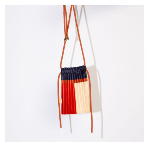 Multitudes Satin Mini Bag - Navy/Red/Rust