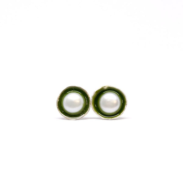 Fruit Bowl Studios Rockpool Studs - Army Green E523