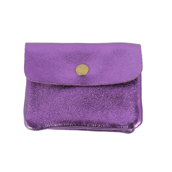 Metallic Coin/Card Purse - Purple