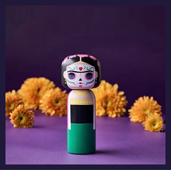 Kokeshi Doll - Frida Dia De Los Muertos